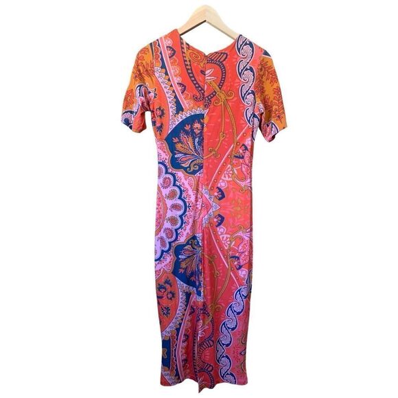 Farm Rio X Anthropologie Giannina Knit Midi Dress Orange Multi Size S - Picture 5 of 12